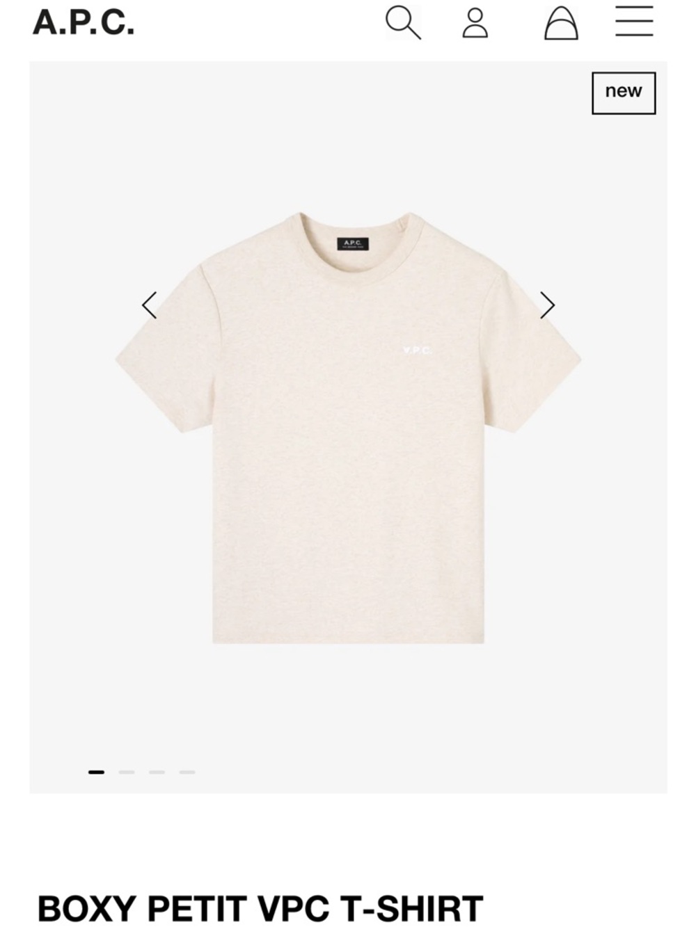 A.P.C. Boxy Petit VPC T-Shirt — Cream